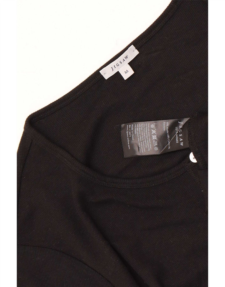 Jigsaw Damen-Cardigan-Oberteil mit kurzen Ärmeln, Gr. 12, Mittelschwarz, Modal