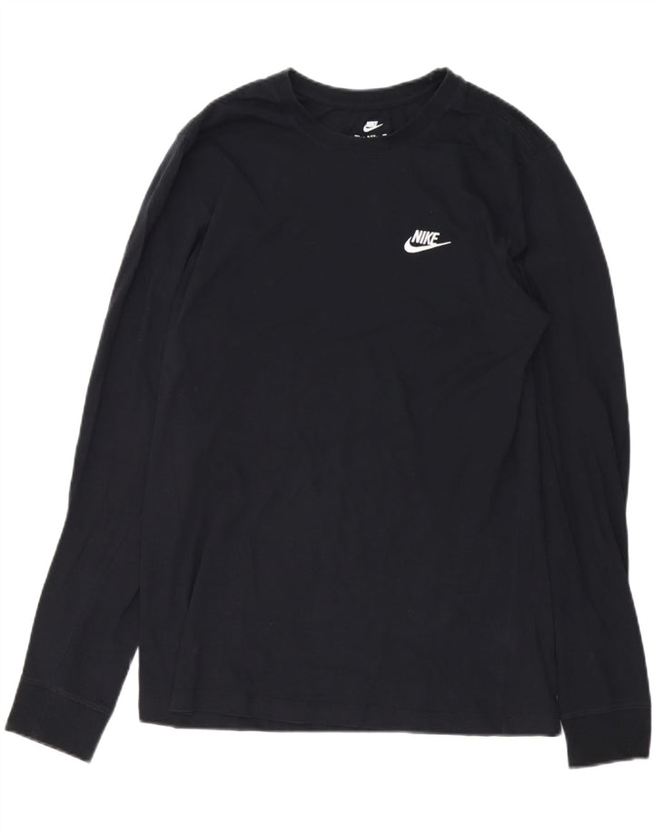 Nike Herren-Langarmoberteil aus mittelschwarzer Baumwolle