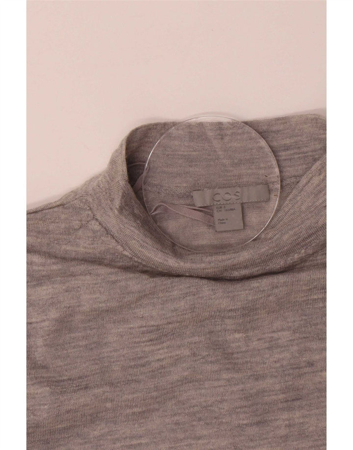 Cos Womens Top Langarm UK 10 Small Grau meliert Polyamid