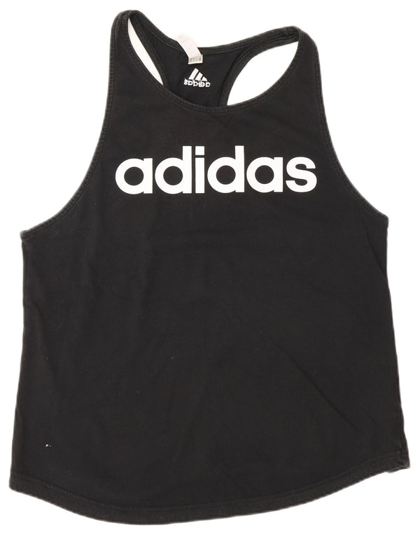 Adidas Damen Graphic Vest Top UK 16/18 Große schwarze Baumwolle