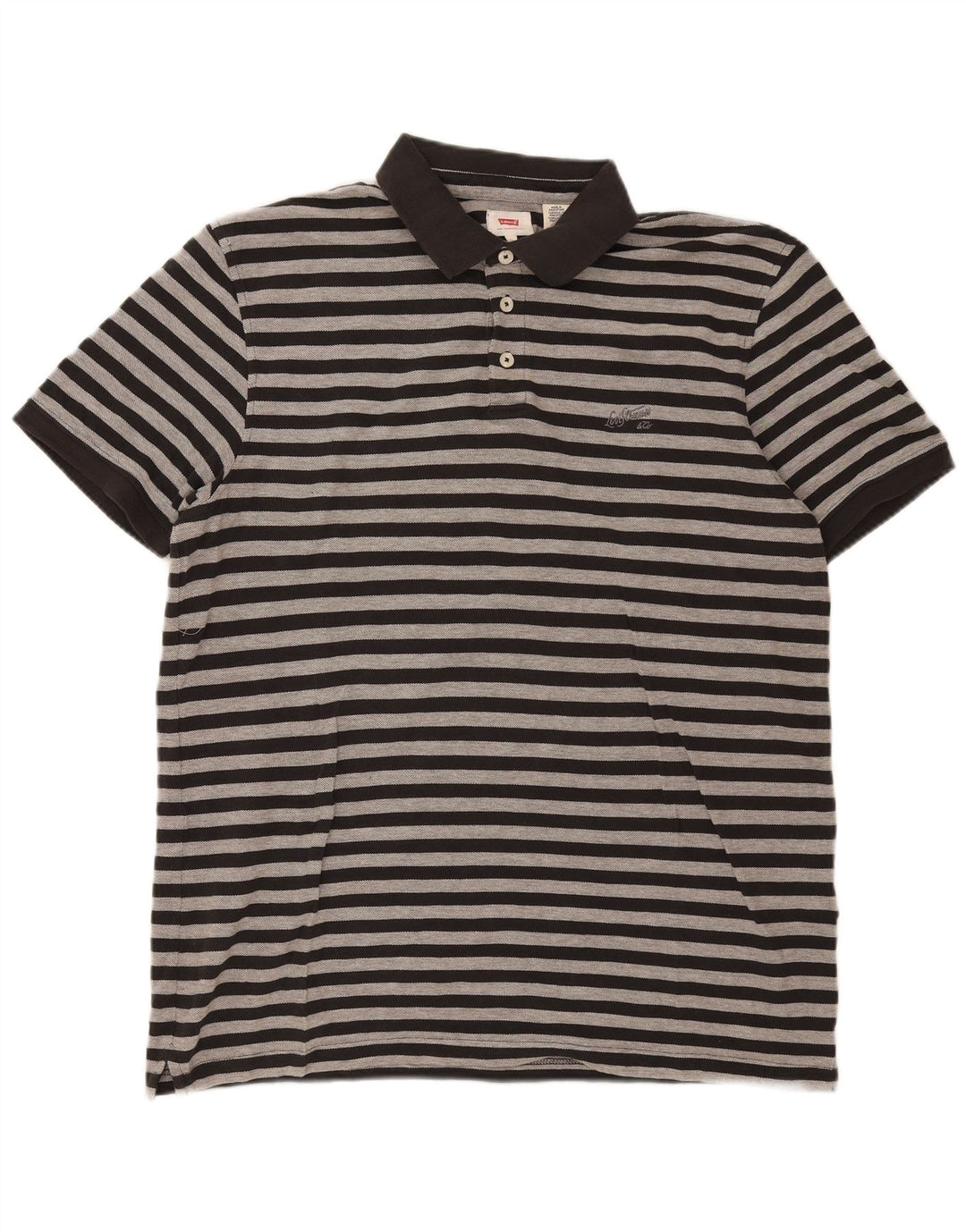 Levi's Herren Poloshirt XL Schwarz gestreift