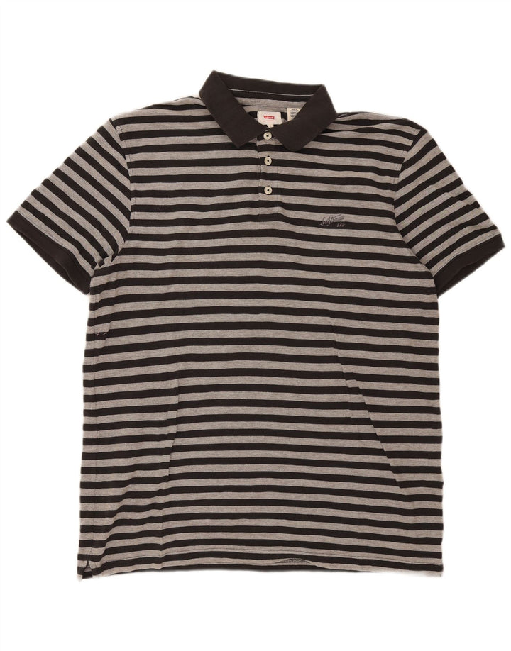 Levi's Herren Poloshirt XL Schwarz gestreift