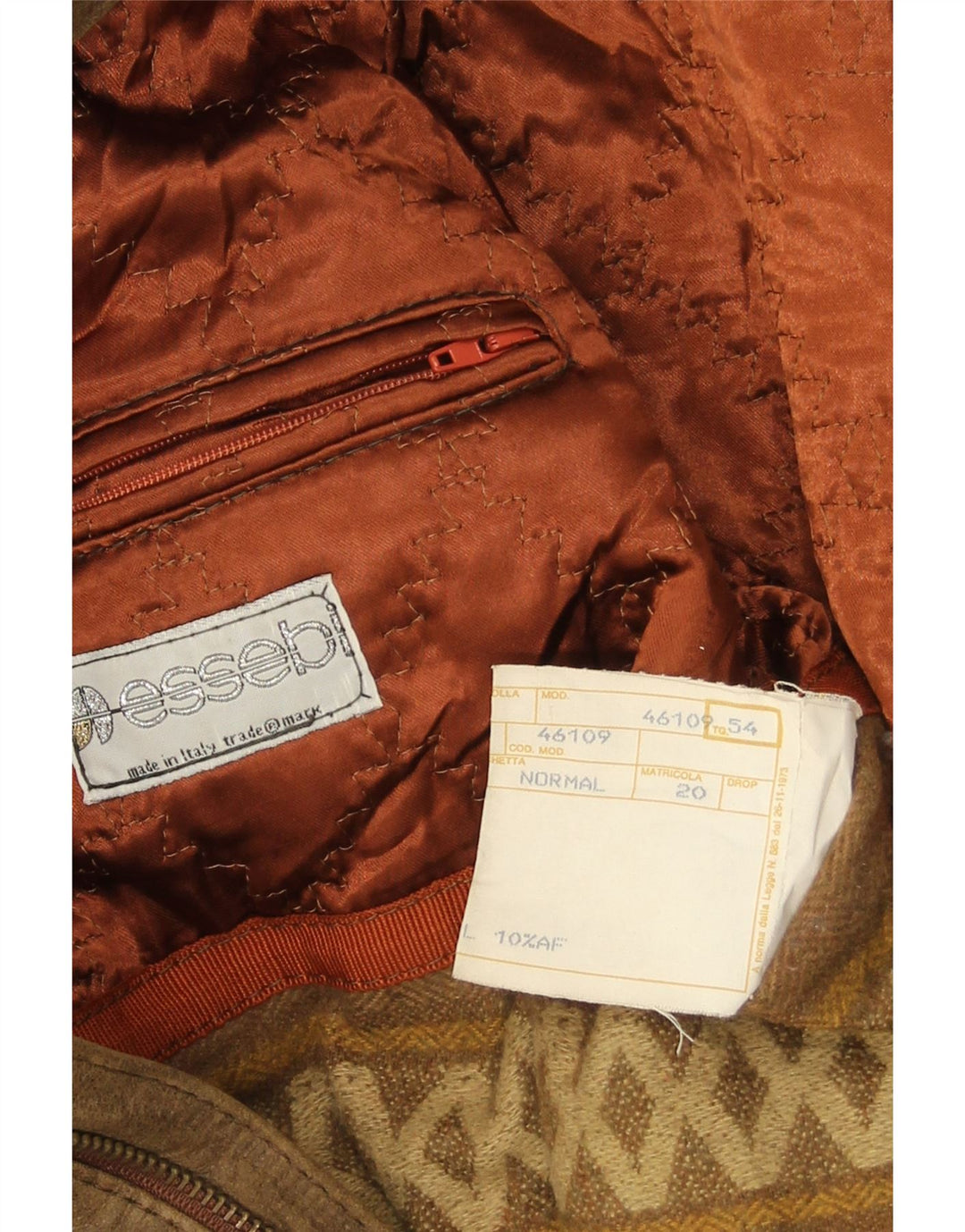 Essebi Herren Lederjacke IT 54 2XL Braunes Leder