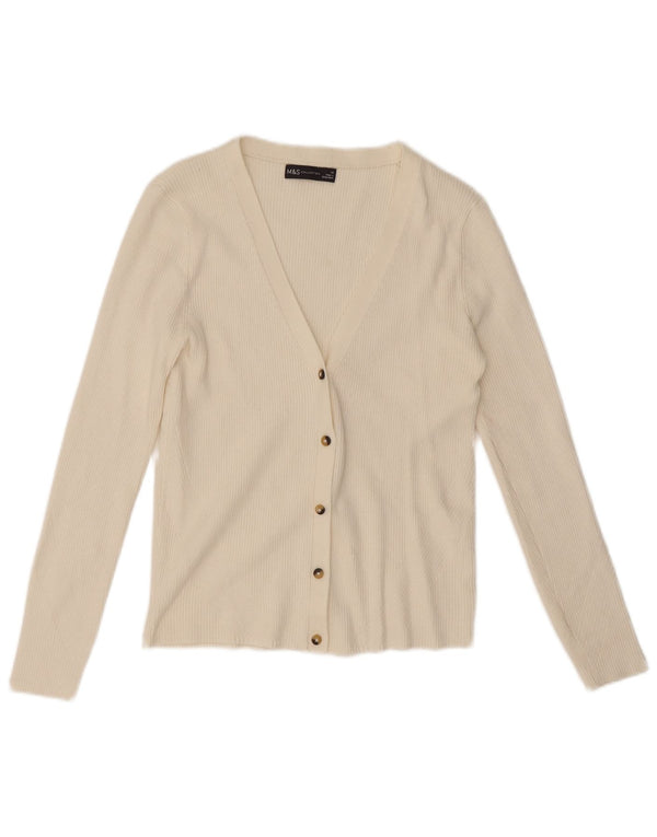 Marks & Spencer Damen-Cardigan-Pullover UK 14 Mittelweiß