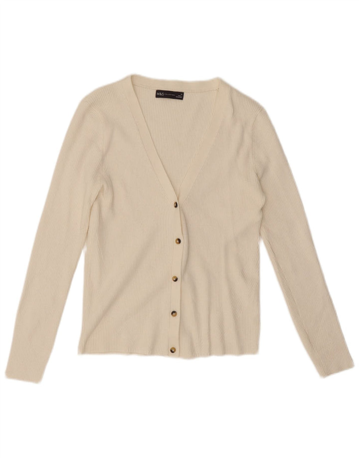 Marks & Spencer Damen-Cardigan-Pullover UK 14 Mittelweiß