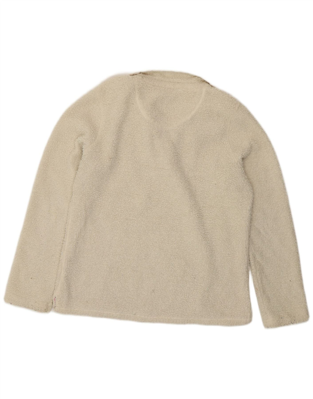 Crew Clothing Damen-Fleecepullover mit Knopfkragen, UK 14, Größe L, Weiß, Polyester