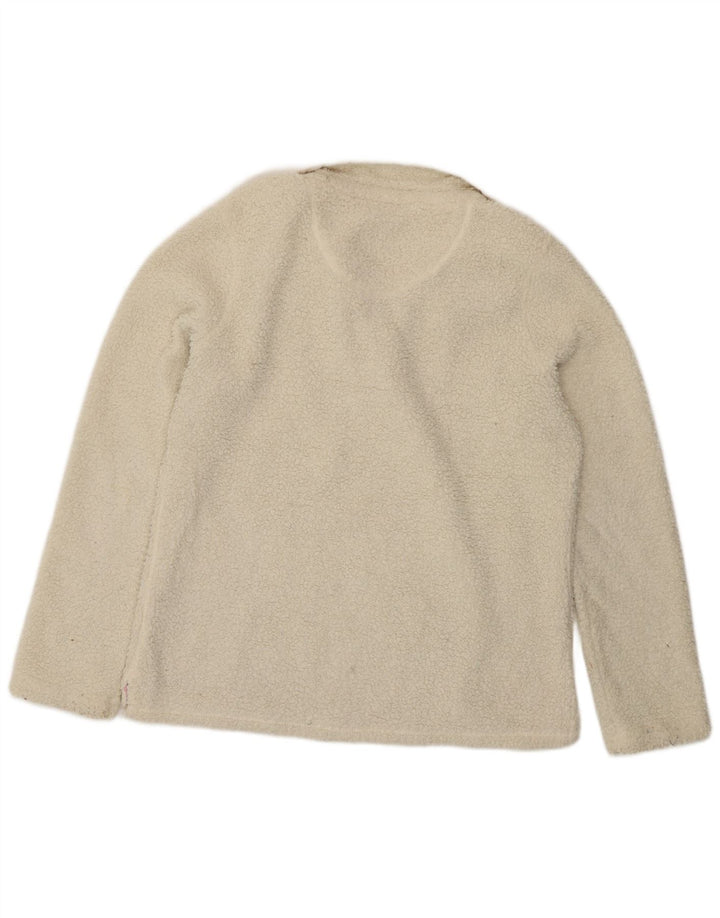 Crew Clothing Damen-Fleecepullover mit Knopfkragen, UK 14, Größe L, Weiß, Polyester