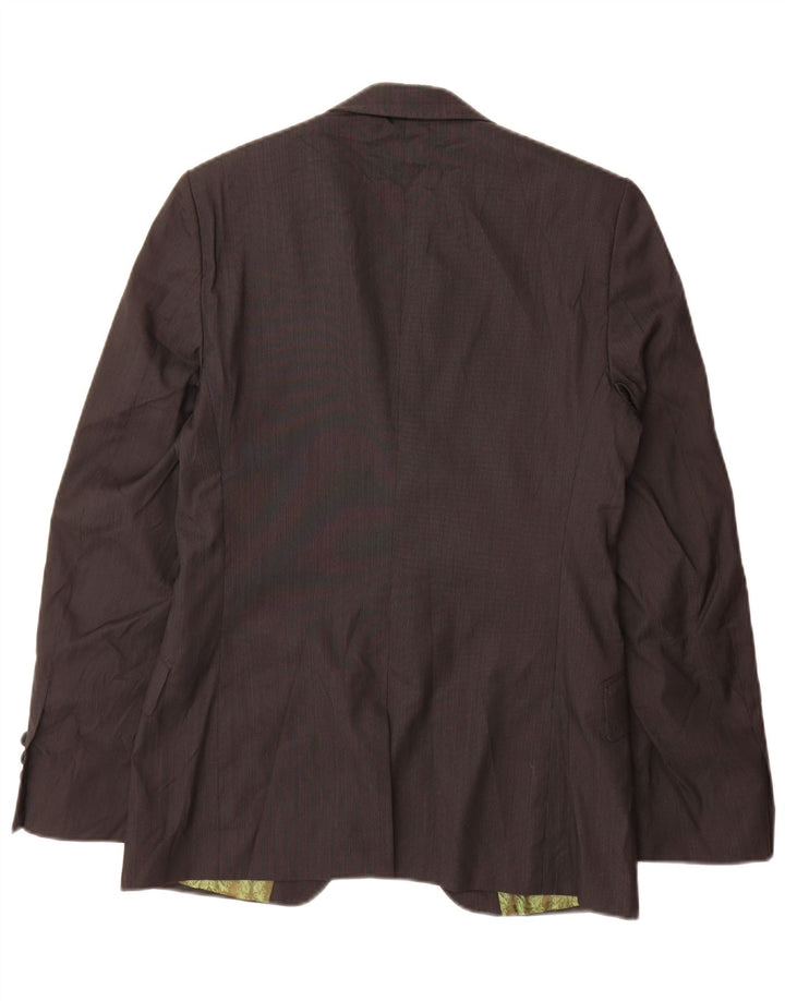 Ted Baker Herren-Blazer mit 1 Knopf, Größe 38, mittelgraue Nadelstreifenwolle
