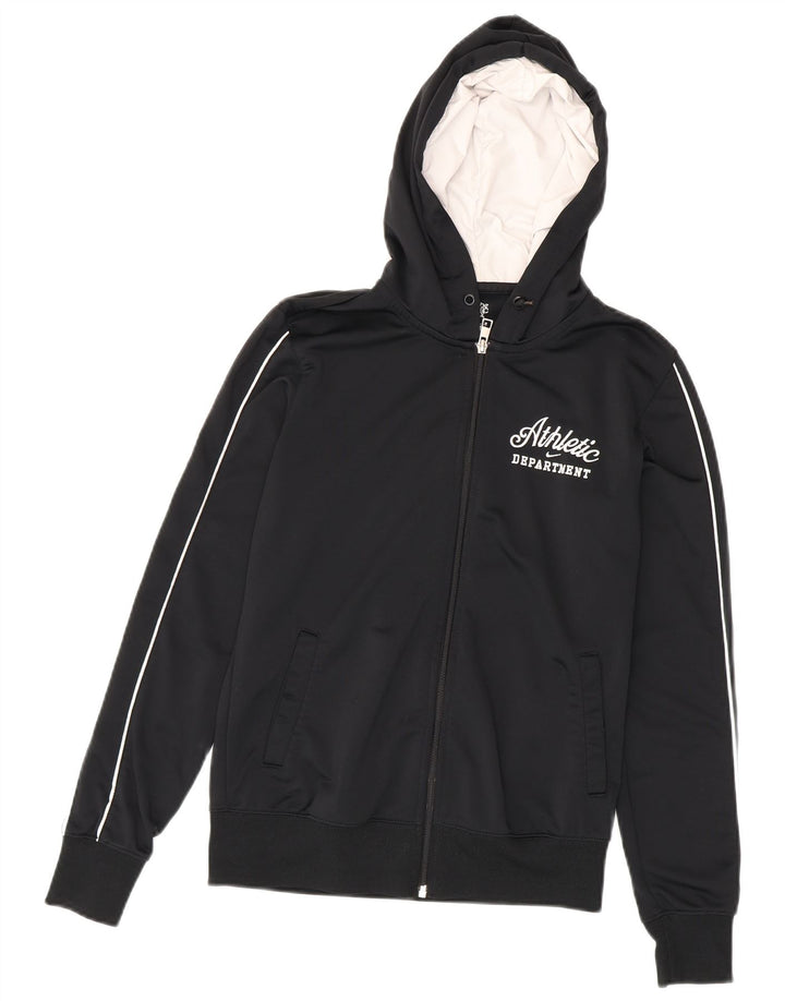 Nike Womens Graphic Zip Hoodie Pullover UK 12 Mittelschwarzes Polyester