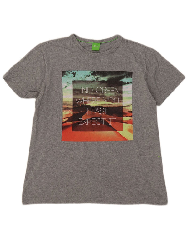 Hugo Boss Herren T-Shirt Top Small Grau Baumwolle