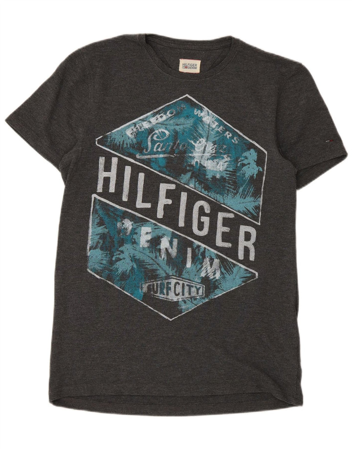Tommy Hilfiger Herren T-Shirt mit Grafik, Mittelgrau