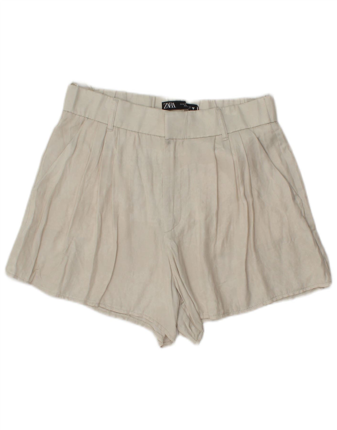 Zara Damen Pegged Chino Shorts Medium W28 Off White Viscose