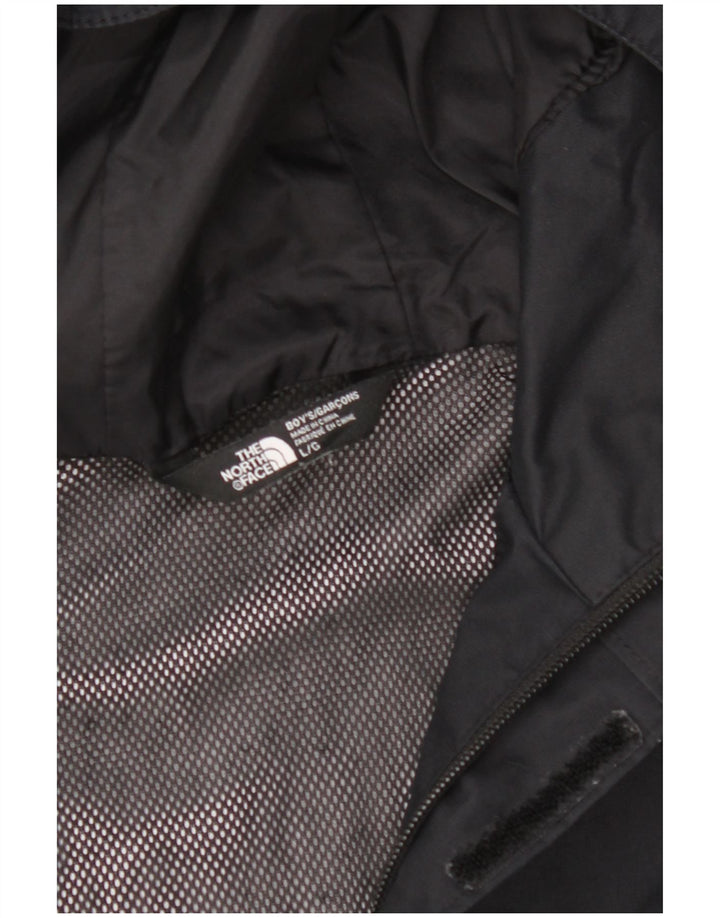 THE NORTH FACE Boys Hooded Rain Jacket 11-12 Years Large Black Polyester