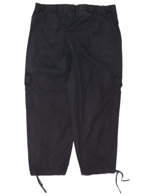 Marks & Spencer Damen-Cargohose mit hoher Taille, UK 16, Größe L, W38, L23, Schwarz