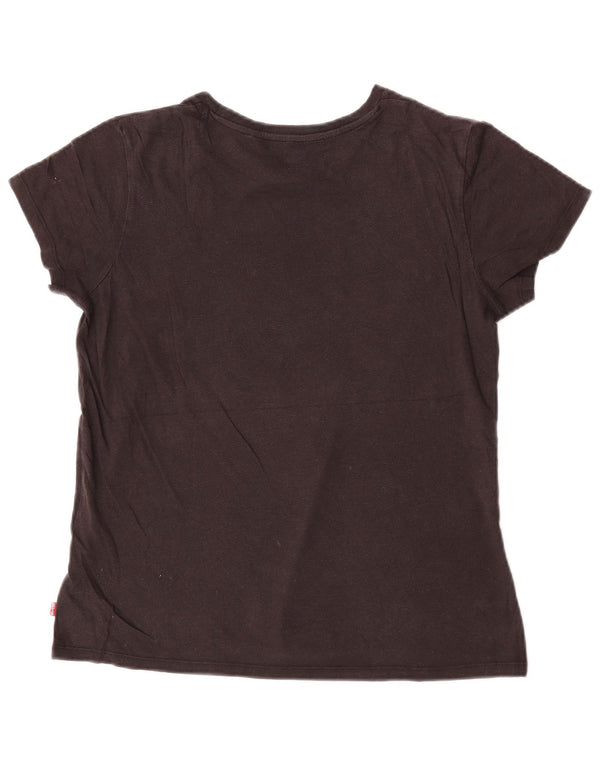 Levi's Damen Graphic T-Shirt Top UK 14 Medium Schwarz