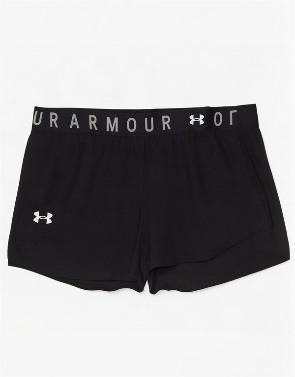 Under Armour Damen Heat Gear Graphic Sport Shorts UK 8 Small Schwarz