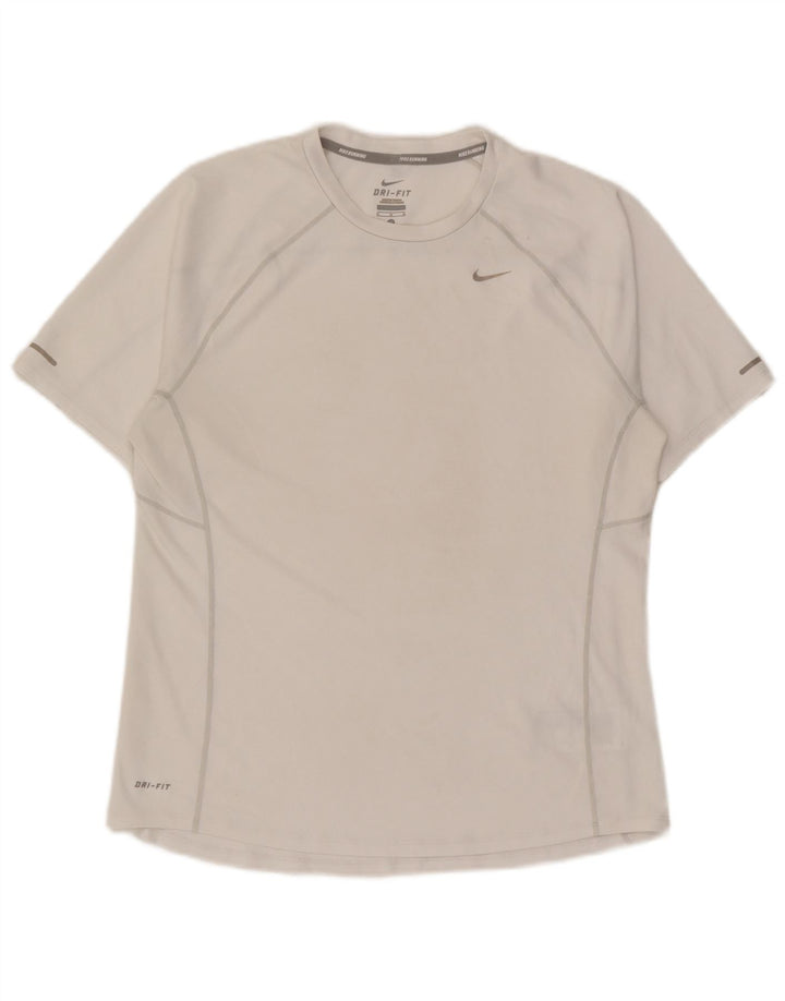 Nike Herren Dri Fit T-Shirt Top Mittelweißes Polyester