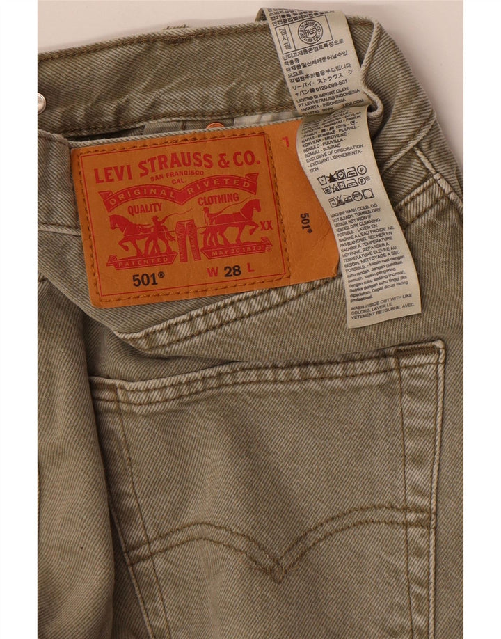 Levi's Herren 501 Denim Shorts W28 Small Khaki Baumwolle