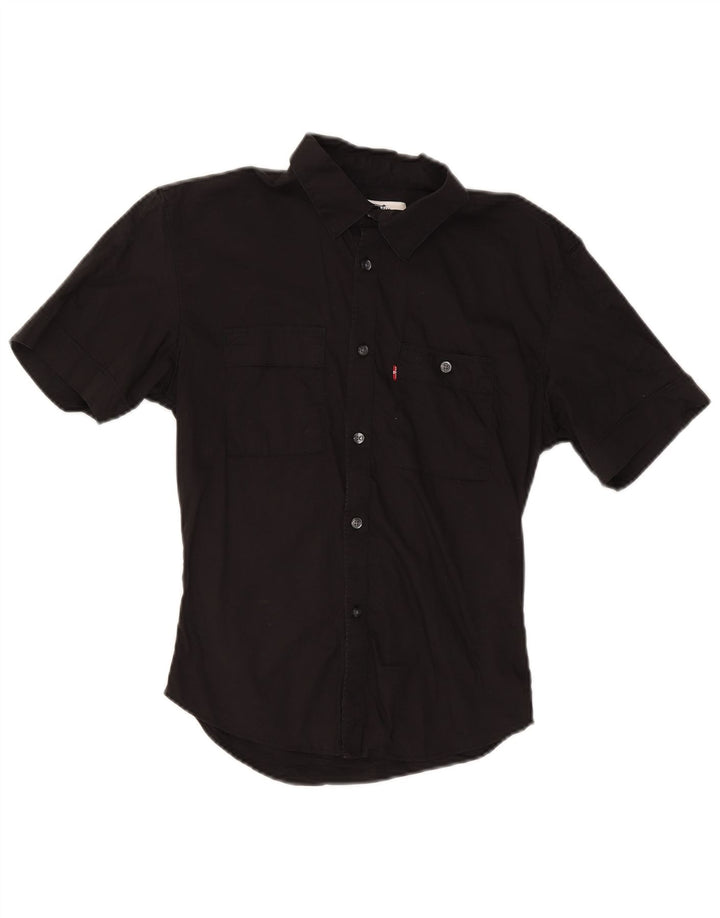 Levi's Herren Kurzarm-Slim-Fit-Hemd, Größe S, Schwarz, Baumwolle