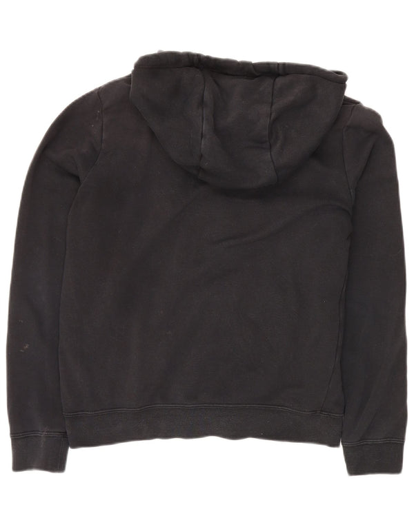 NIKE Damen-Pullover mit übergroßem Reißverschluss und Kapuze, UK 6, XS, schwarze Baumwolle