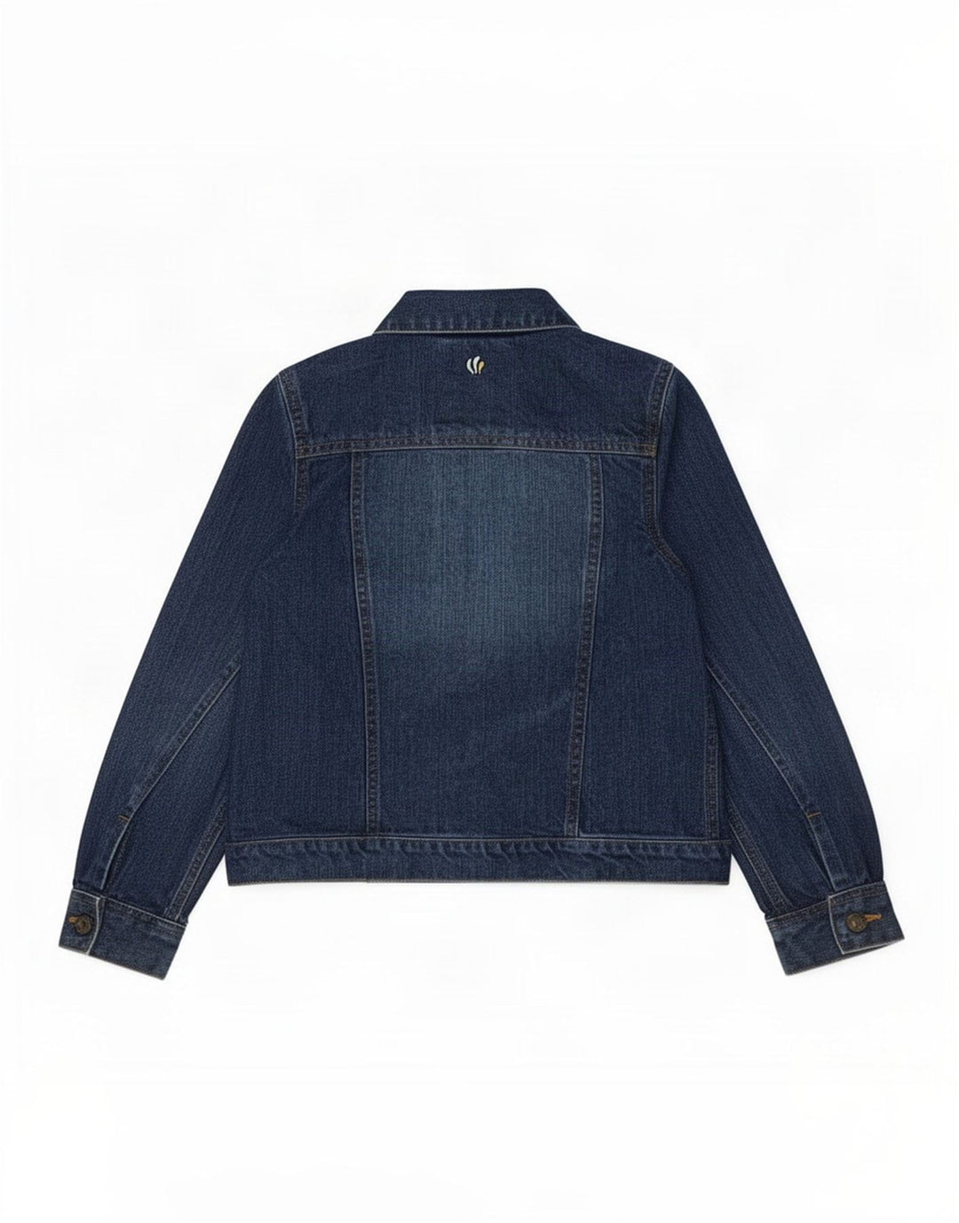 Fat Face Mädchen-Jeansjacke, 9–10 Jahre, blauer Baumwoll-Schmetterling