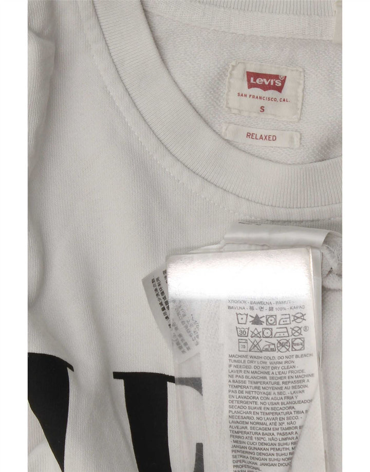 Levi's Herren Relaxed Graphic Sweatshirt Pullover Small Weiße Baumwolle