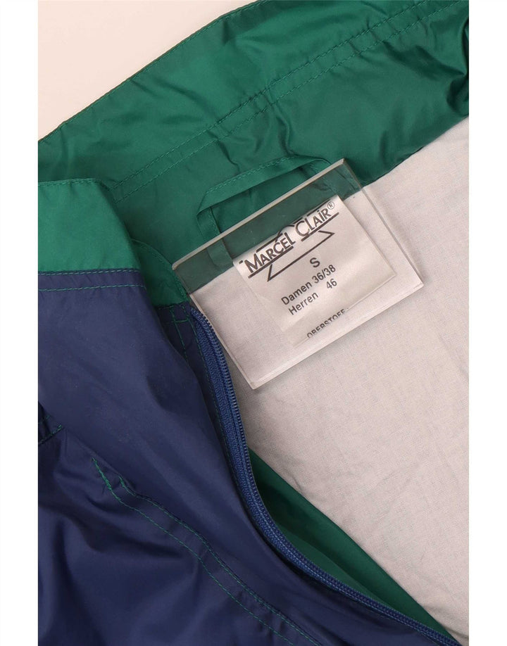 Marcel Clair Herren-Regenjacke mit lockerer Passform und Kapuze, EU 46, klein, blau, Farbblock