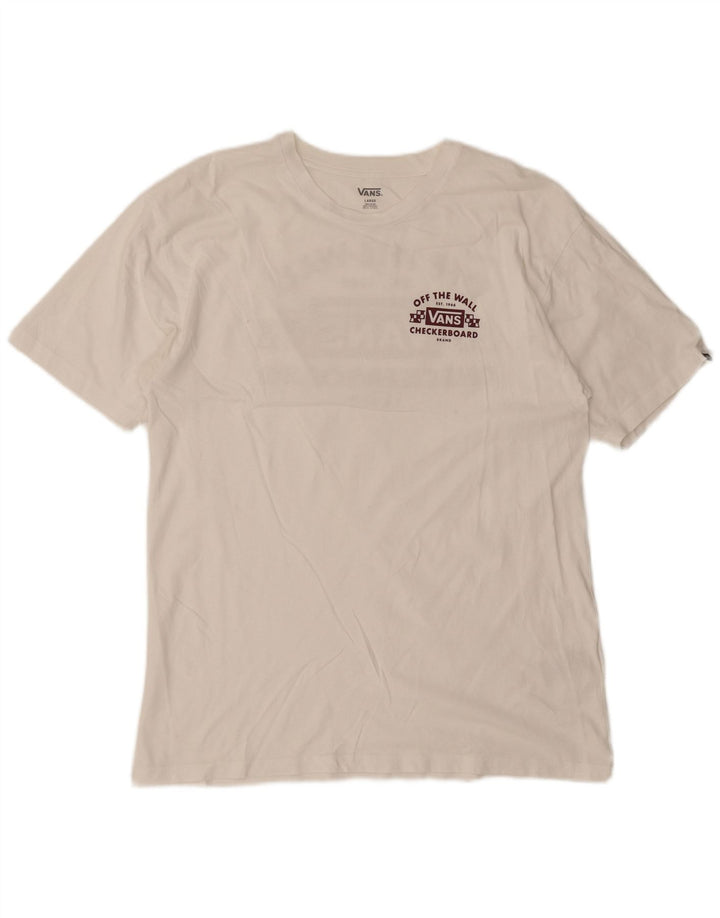 Vans Herren-T-Shirt mit Grafik, Größe L, aus weißer Baumwolle