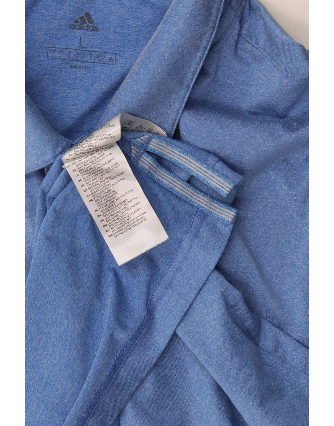 Adidas Herren-Poloshirt, groß, blau, Polyester