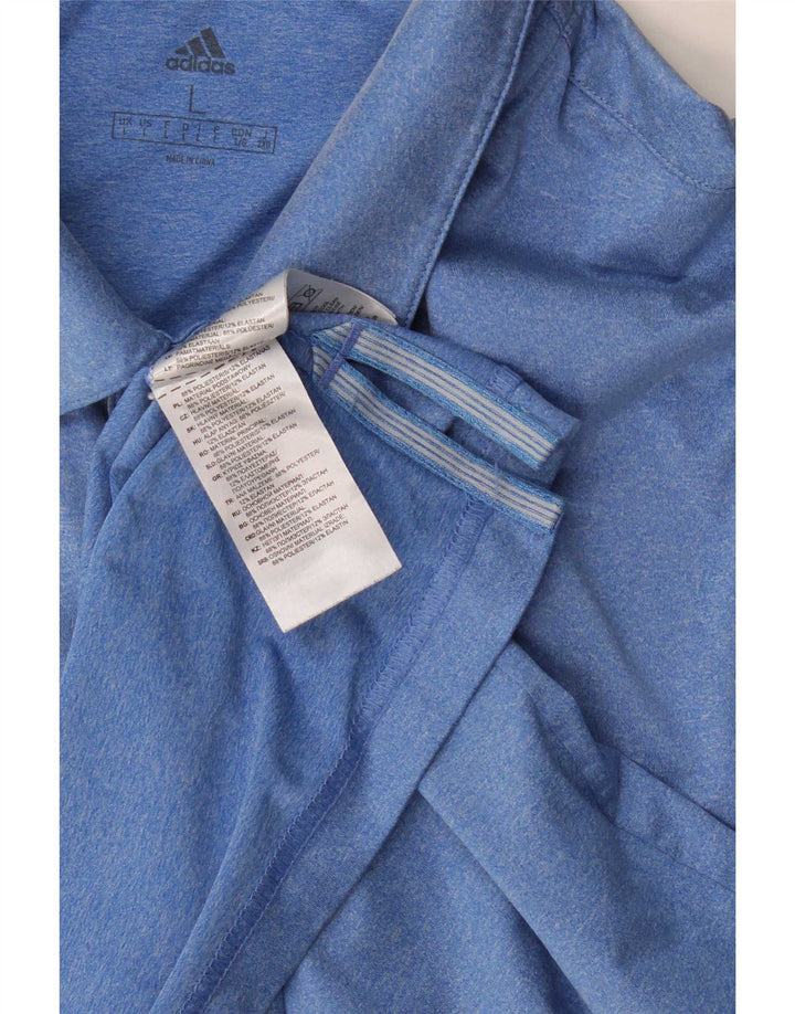 Adidas Herren-Poloshirt, groß, blau, Polyester