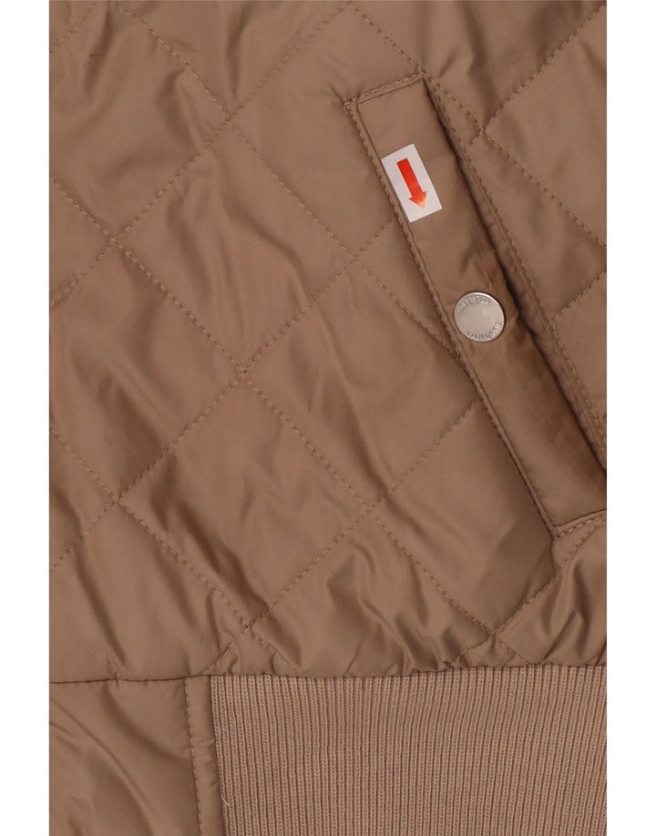 HOLLISTER Damen Steppjacke mit Kapuze UK 10 Small Beige Polyester