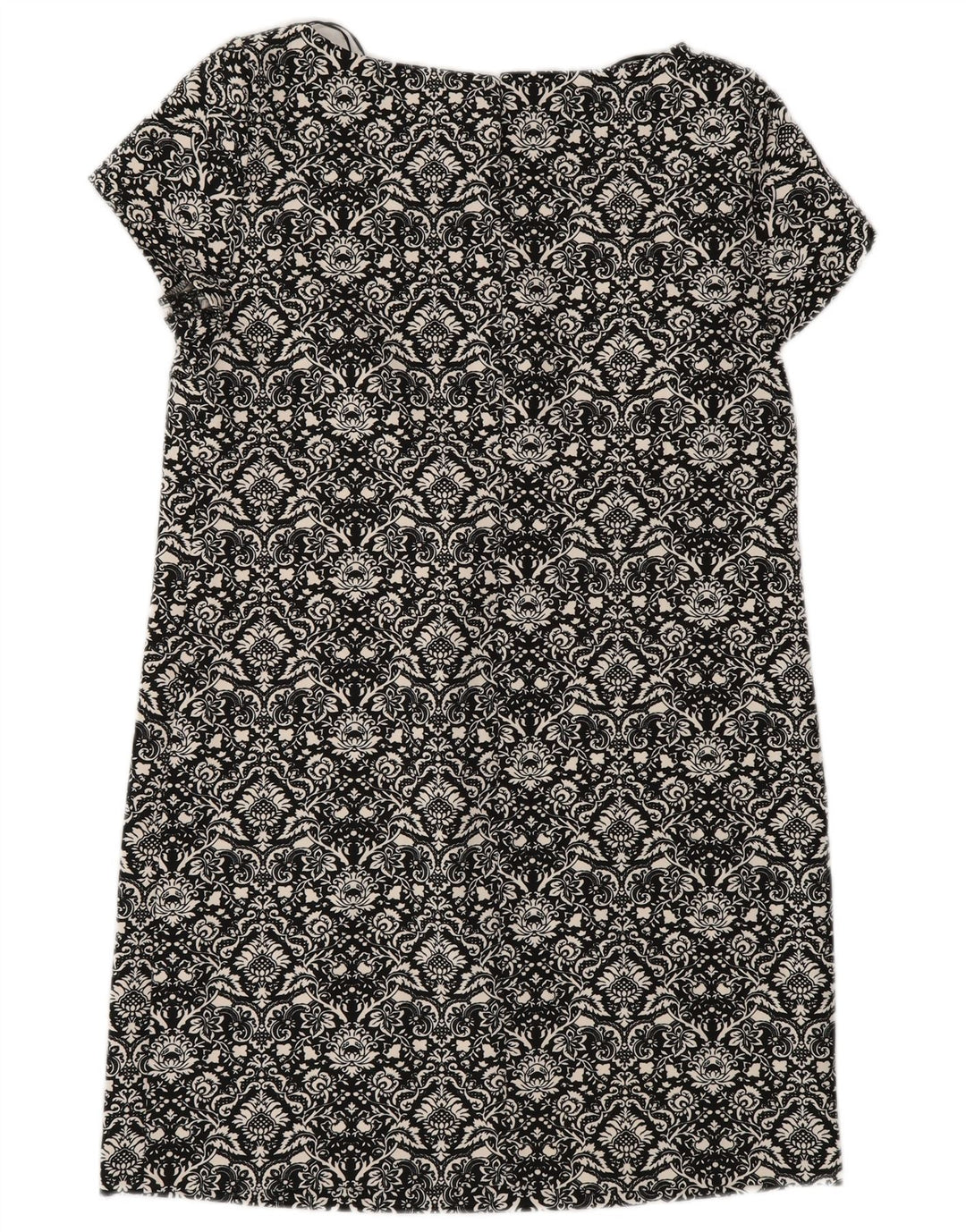 Zara Damen Etuikleid UK 10 Small Schwarz geblümtes Polyester