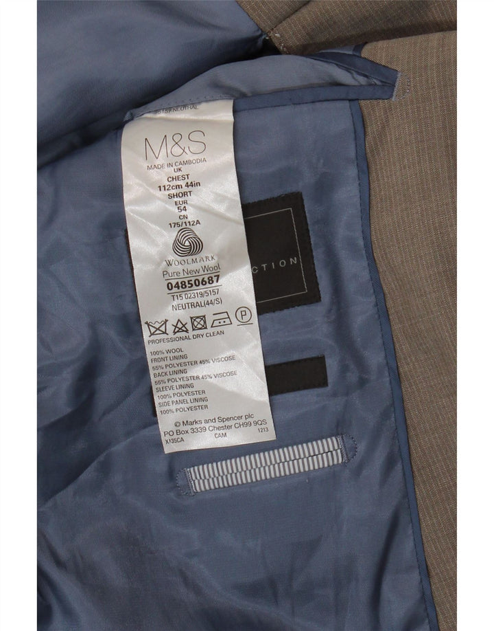 Marks & Spencer Herren-Blazer mit 2 Knöpfen, UK 44, XL, graue Wolle