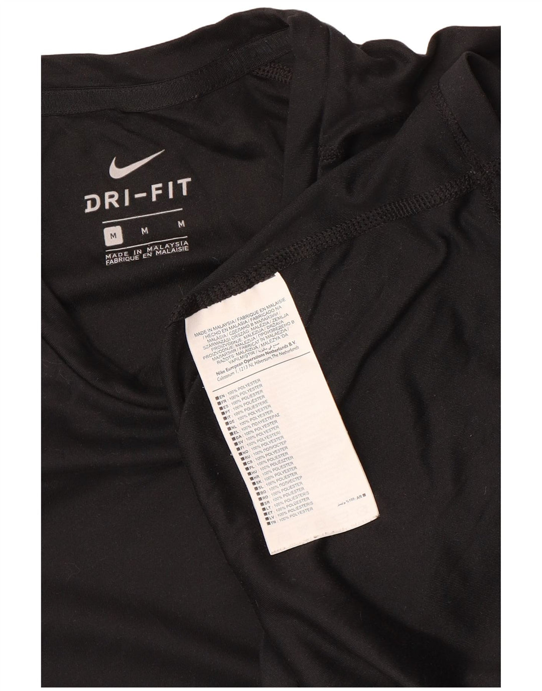 Nike Herren Dri Fit T-Shirt Top Medium Schwarz Polyester
