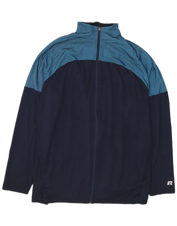 RUSSELL ATHLETIC Herren-Trainingsanzug-Oberteil, Jacke, 2XL, Marineblau, Farbblock