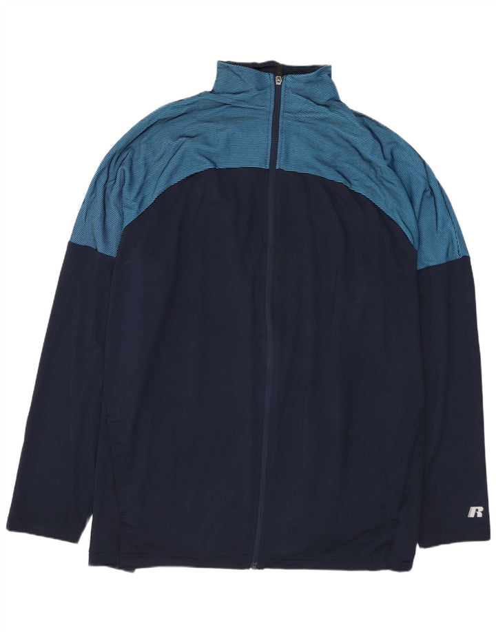 RUSSELL ATHLETIC Herren-Trainingsanzug-Oberteil, Jacke, 2XL, Marineblau, Farbblock