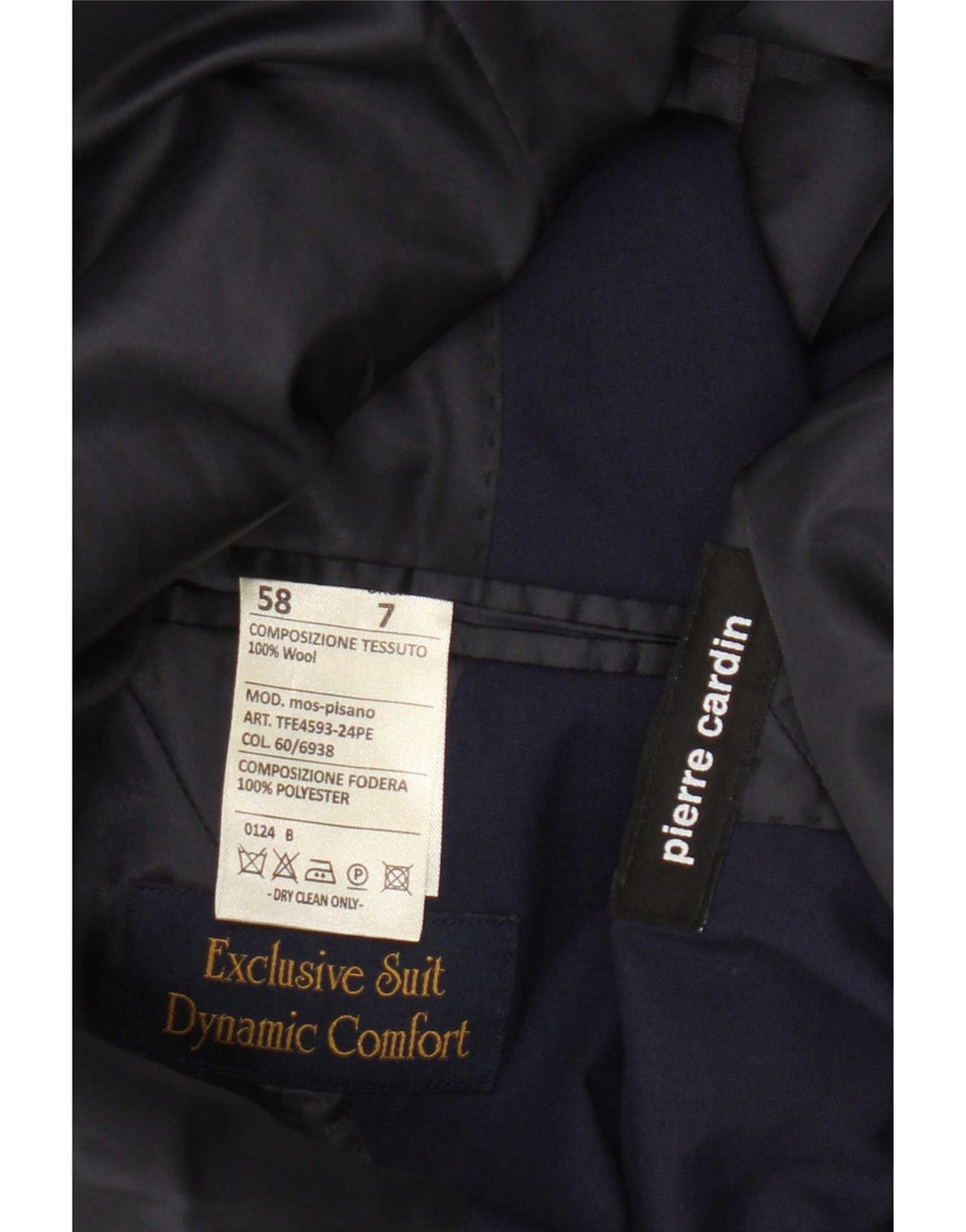 Pierre Cardin Herren-Blazer mit 2 Knöpfen, UK 40, große marineblaue Wolle