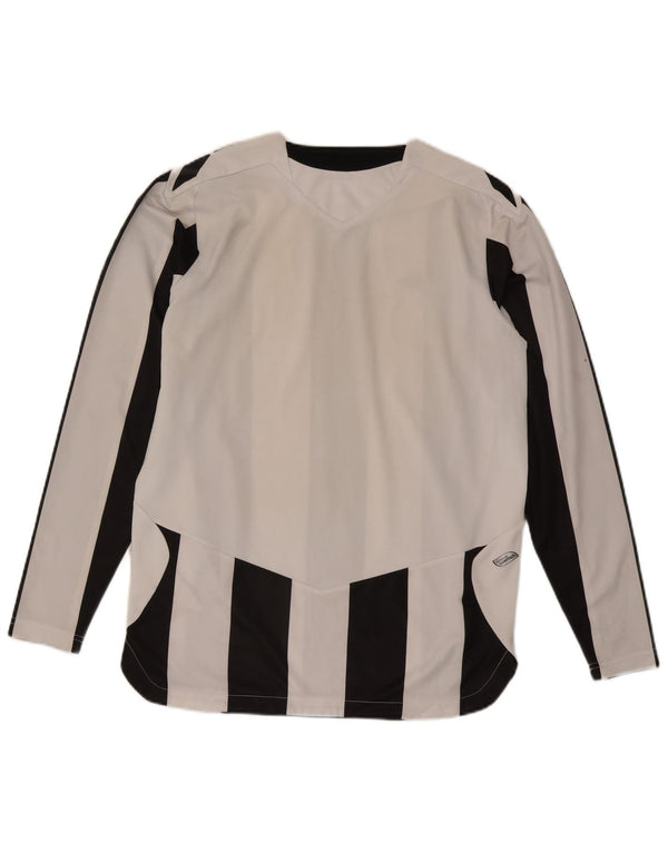 Umbro Herren-Oberteil, langärmelig, mittelweiß, gestreift, Polyester