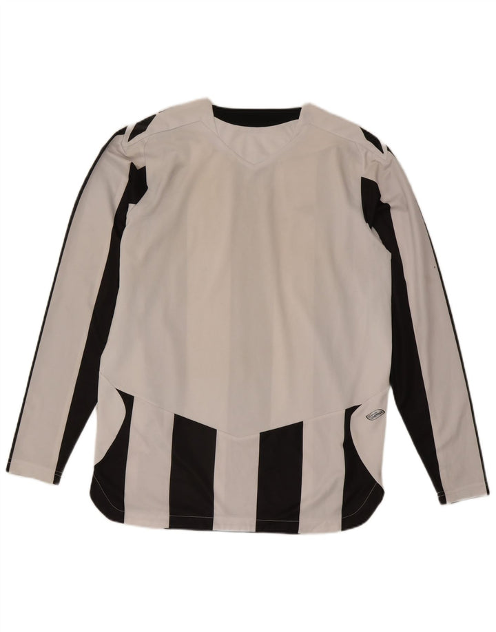 Umbro Herren-Oberteil, langärmelig, mittelweiß, gestreift, Polyester