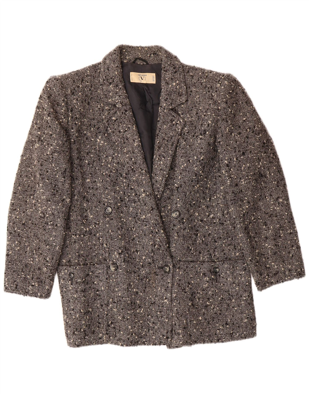 VALENTINO Damen Zweireiher-Blazer IT 44 Mittelgrau meliert