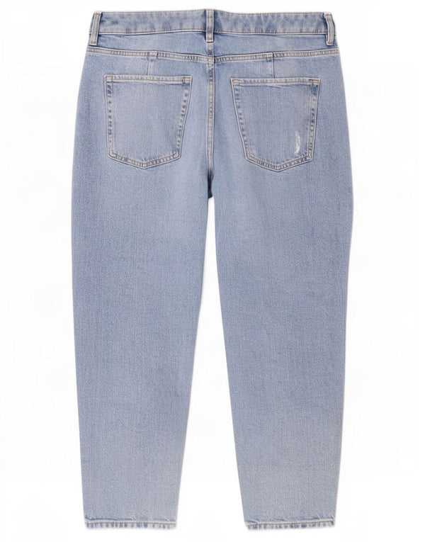Marks & Spencer Damen Distressed Tapered Jeans UK 14 Large W34 L24 Blau