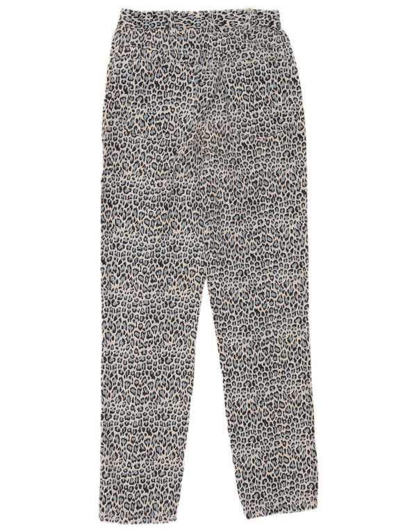 Vintage Damen Freizeithose mit hoher Taille, UK 12, Mittel W24 L29, blaue Baumwolle