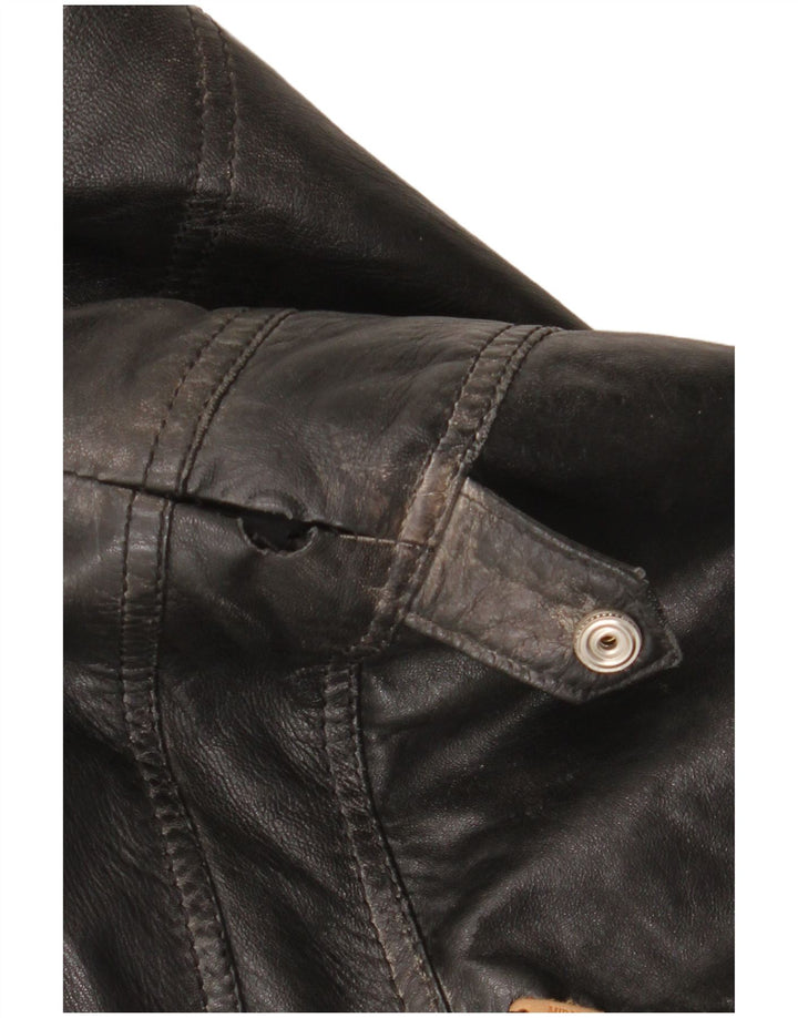 Vintage Herren Lederjacke UK 42 XL Schwarzes Leder