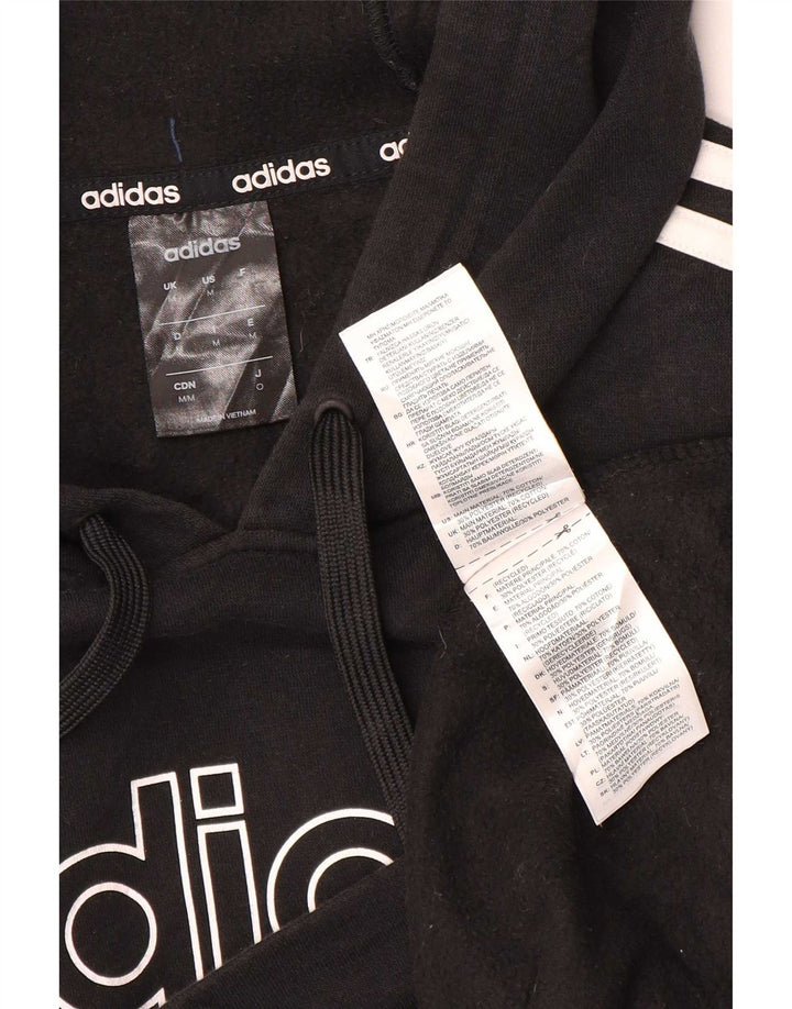 Adidas Herren Graphic Hoodie Pullover Mittelschwarze Baumwolle