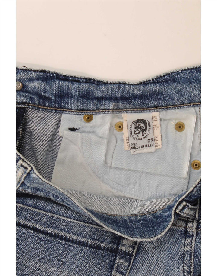 Diesel Damen Distressed Bootcut Jeans W29 L29 Blaue Baumwolle