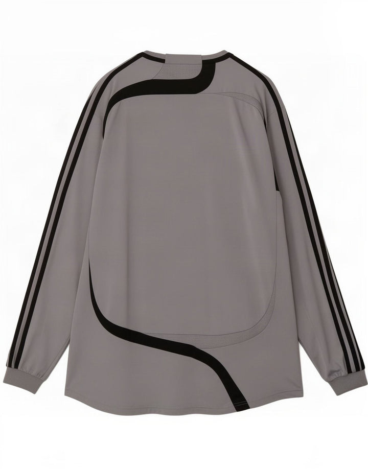 Adidas Herren Top Langarm XL Grau Colourblock Polyester