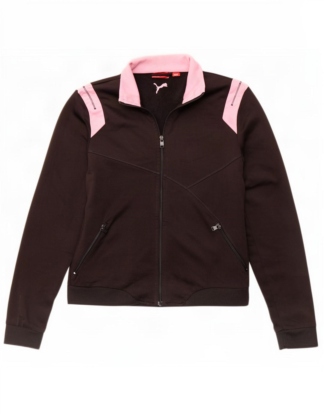Puma Damen-Trainingsanzug-Top-Jacke, UK 10, Größe S, Schwarz, Farbblock