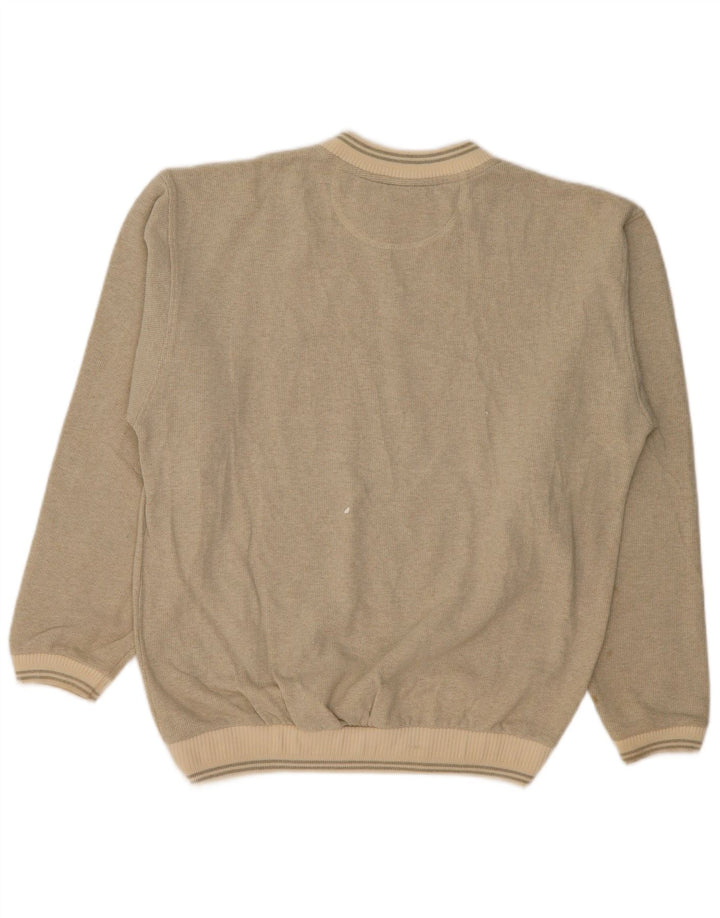 Vintage Herren Sweatshirt Pullover Große Beige Baumwolle