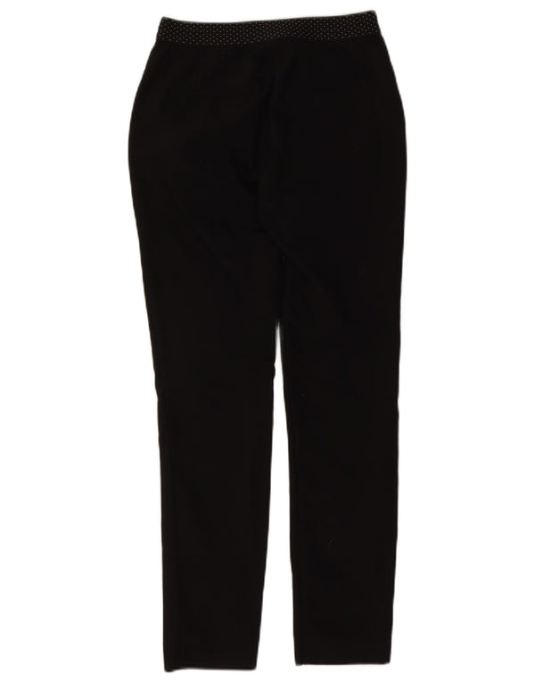 Zara Damen Slim Chino-Hose XS W24 L28 Schwarz gepunktete Baumwolle