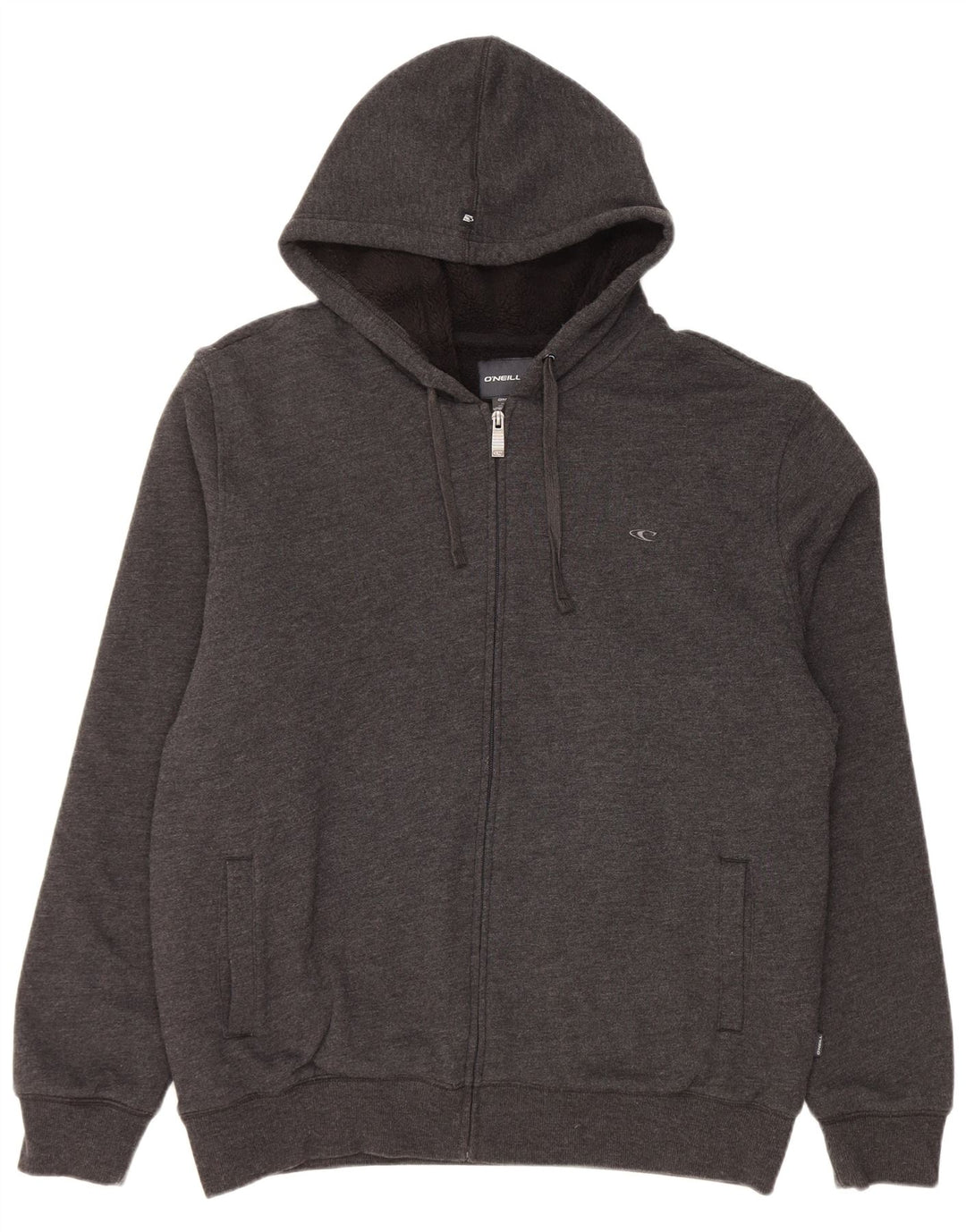 O'Neill Herren-Kapuzenpullover mit Reißverschluss, groß, graue Baumwolle